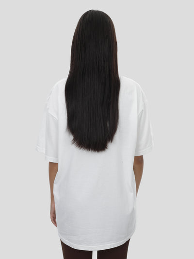 T-Shirt Oversize Unisex Wasser Print in Off-White