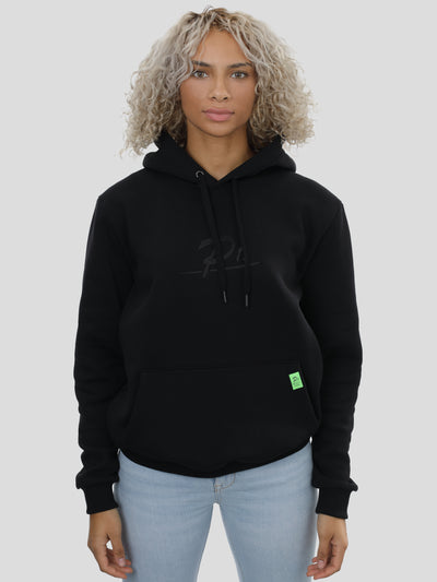 Regular Hoodie Unisex mit großem Stick in Schwarz