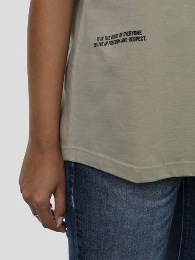 T-Shirt Loose Frauen in Olive